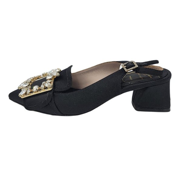 Roger Vivier Embellished-Buckle Slingback Pumps - Picture 2 of 10